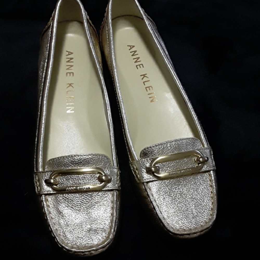 Anne Klein Gold Metallic Flats